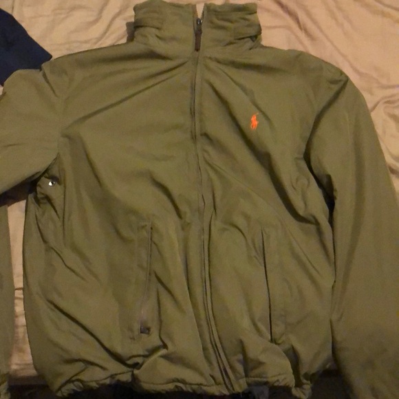 dark green polo jacket